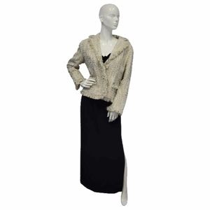 Fringed Tweed Tan Blazer Sz 12 (SKU 000037)